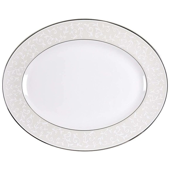 Lenox Opal Innocence Scroll 13" Oval Serving Platter NEW - Picture 4 of 4
